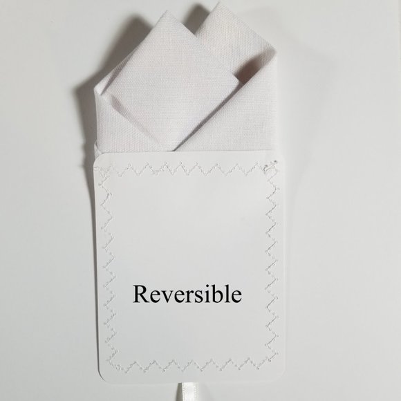 NEW - White Linen Blend Pre-Folded Pocket Square Handkerchief Insert - Picture 7 of 8